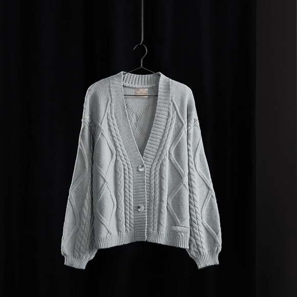 NEW Taylor Swift Authentic The Tortured Poets Department Gray Cardigan Sweater S - Picture 3 of 7